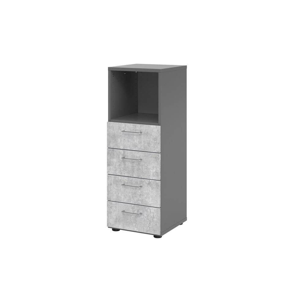 Hammerbacher Schrank V934S4/G/M/BS Grau 40 x 42 x 110 cm