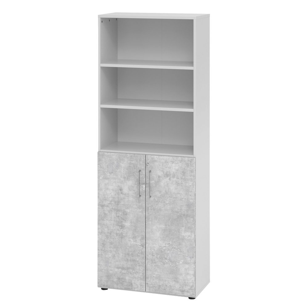 Hammerbacher Schrank V968T3/5/M/BS Grau 80 x 42 x 215,4 cm