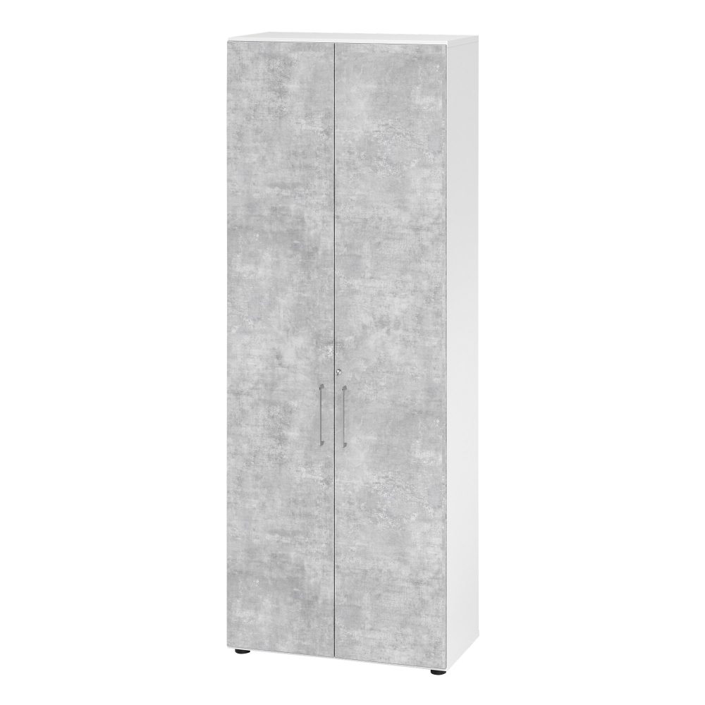 Hammerbacher Schrank V968T6/W/M/BS Weiß 80 x 42 x 215,4 cm