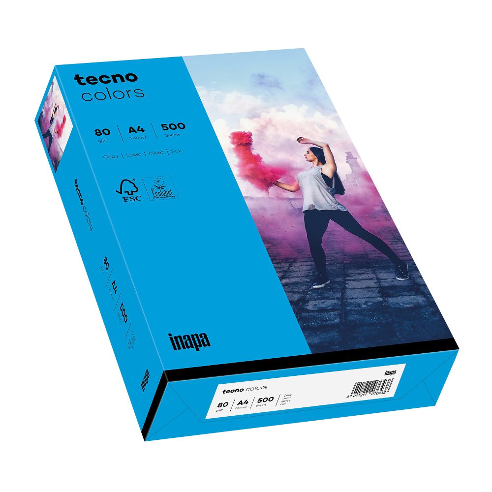 tecno DIN A4 Papier Intensiv Blau 80 g/m² 500 Blatt