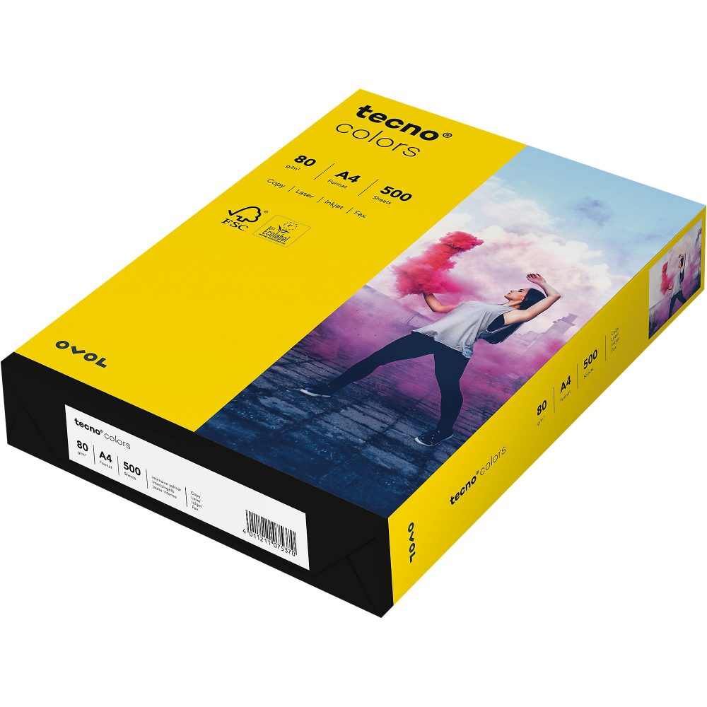 tecno DIN A4 Papier Gelb 80 g/m² 500 Blatt