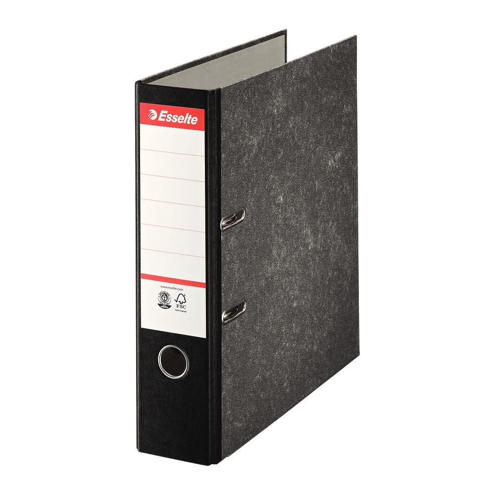 Esselte Essentials Ordner A4 72 mm Schwarz 2 Ringe 46997 Pappkarton Wolkenmarmor Hochformat