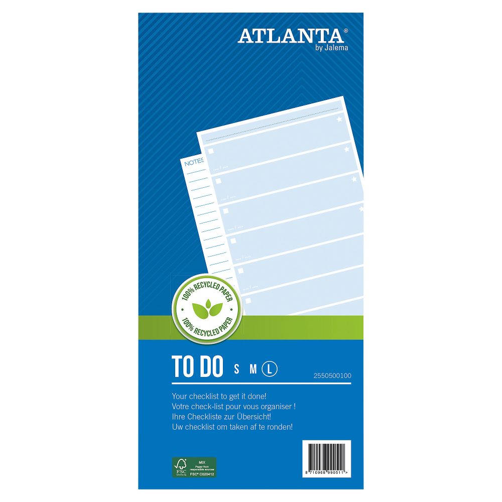 Djois Atlanta Notizblock To-Do Lage 15 x 29,7 cm Weiss