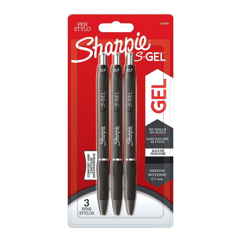 Sharpie Retractable Gel Pen 0.7 mm Schwarz 3er-Pack