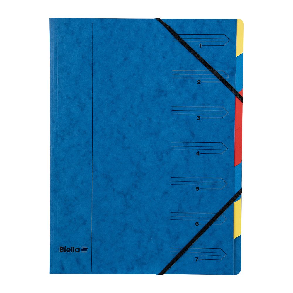Biella Ordnungsmappe 7-teilig Topcolor Blau Karton 24,1 x 31,9 x 0,5 cm Packung mit 20 Stück