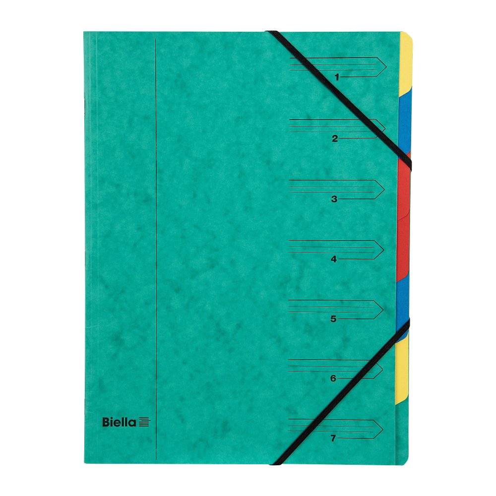 Biella-Ordnungsmappe 7-teilig Topcolor Grün Karton 24,5 x 32 x 0,5 cm 20 Stück