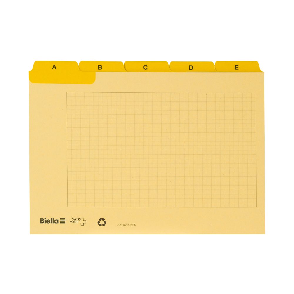 Biella Leitkarten A-Z gelb A6 11,5 x 15 x 1,3 cm Karton 3 Stück
