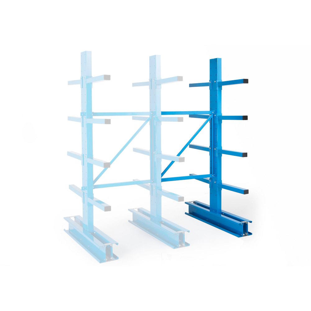 MANORGA Doppelseitiges Anbauregal mit 4 Ebenen Cantilever 4480 kg 1.000 x 2.500 mm
