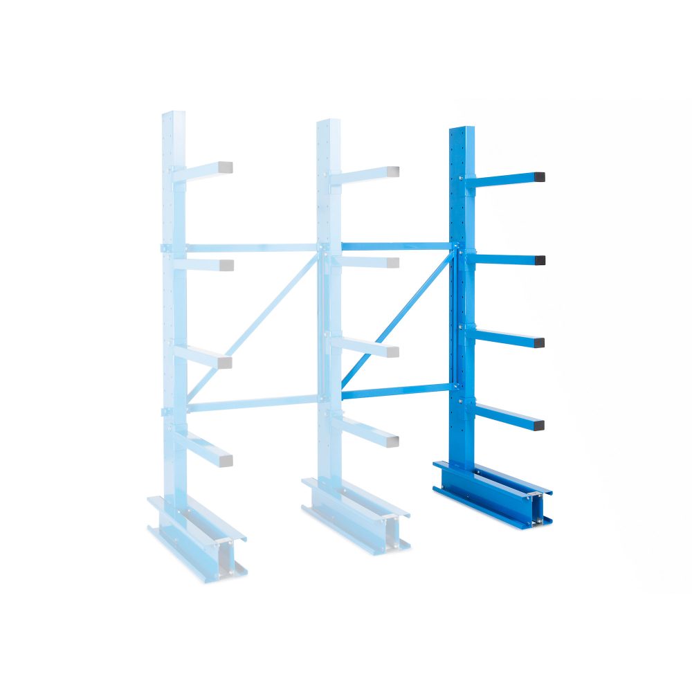 MANORGA Einseitiges Anbauregal mit 4 Ebenen Cantilever 1.000 x 700 x 2.500 mm
