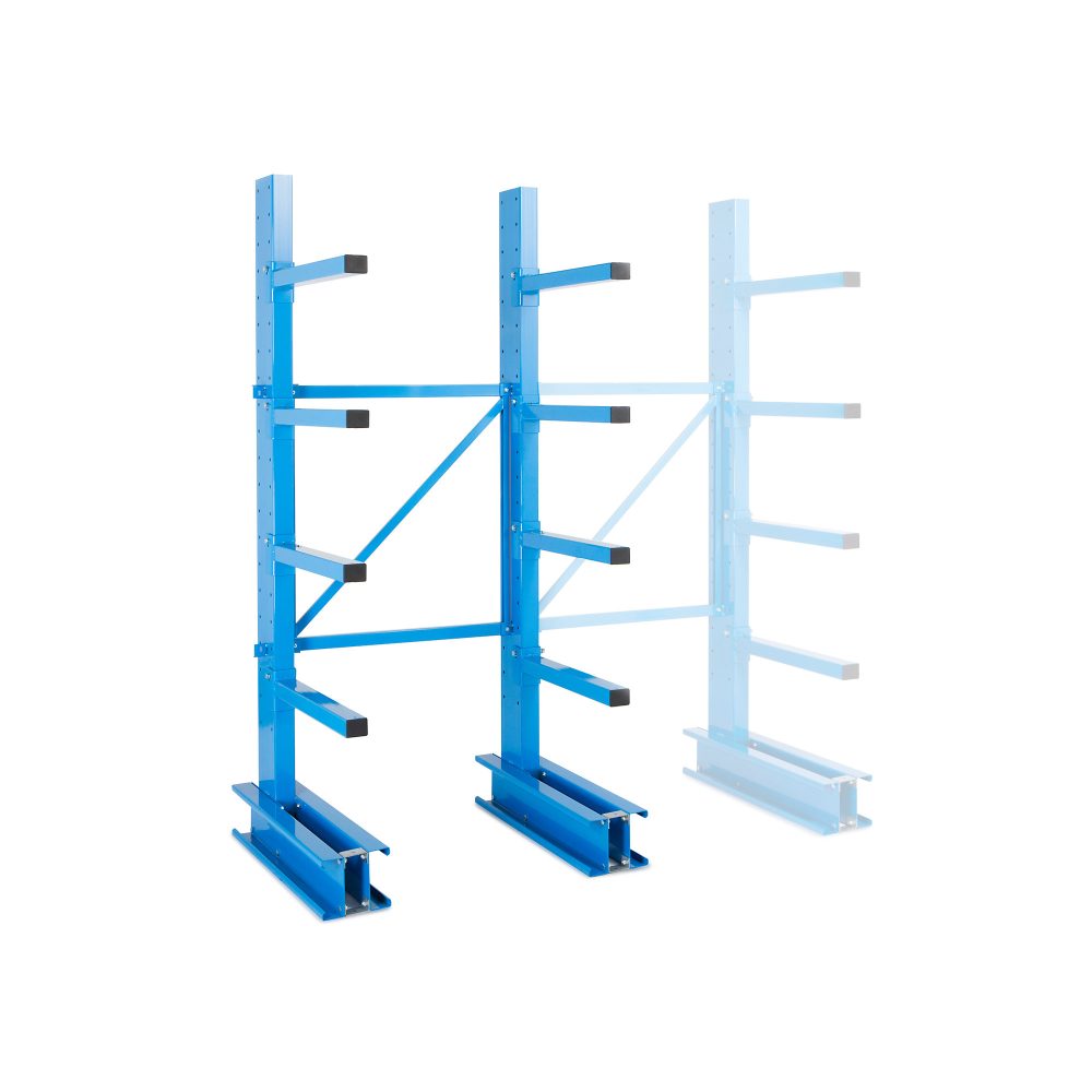 MANORGA Einseitiges Starterregal mit 4 Ebenen Cantilever 1.000 x 800 x 2.500 mm