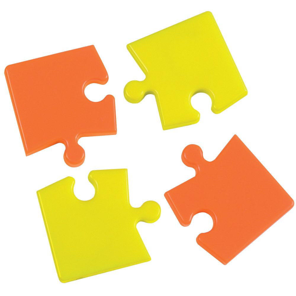 Bi-Office Whiteboard Magnete Puzzle Orange und Gelb 4 Stück