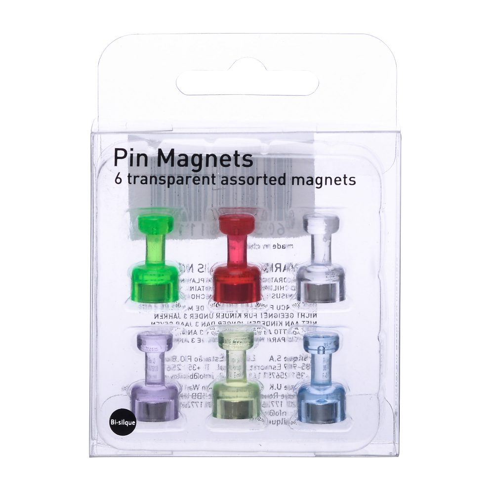 Bi-Office Whiteboard Magnete Transparent Farbig assortiert 6 Stück