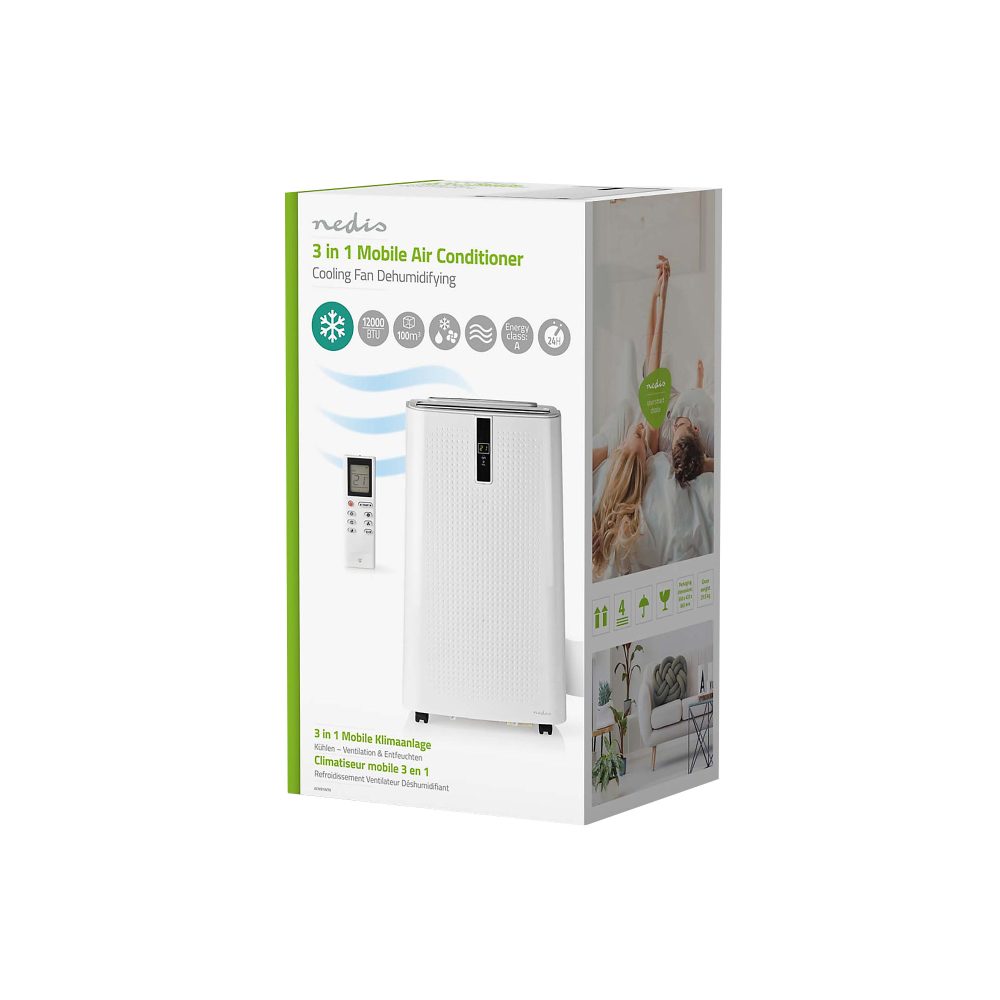 Nedis Mobile Klimaanlage Mobil Weiss 36 x 42 x 72 cm 12000 BTU 100 m²