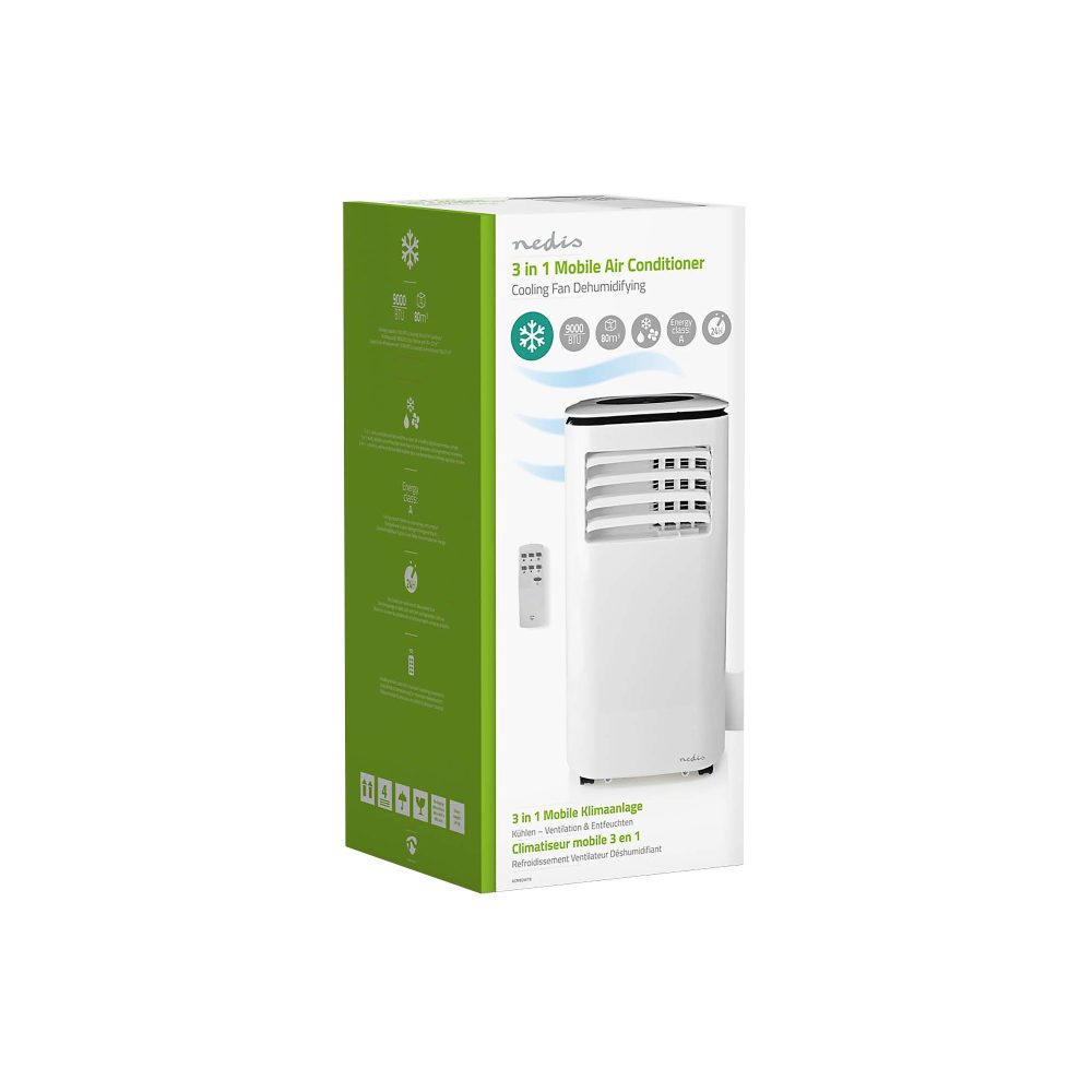 Nedis Mobile Klimaanlage Mobil Weiss 34 x 35,5 x 70 cm 9000 BTU 60 m²