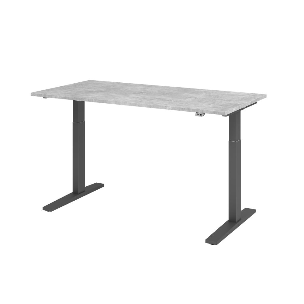 Hammerbacher Sitz-Stehschreibtisch VXMKA16/M/G Grau 1.600 x 800 x 1.200 mm