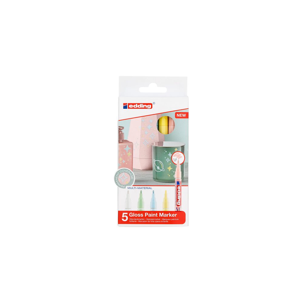 EDDING Gloss Paintmarker 751 1-2mm 751-E5-pas pastell 5 St&uuml;ck