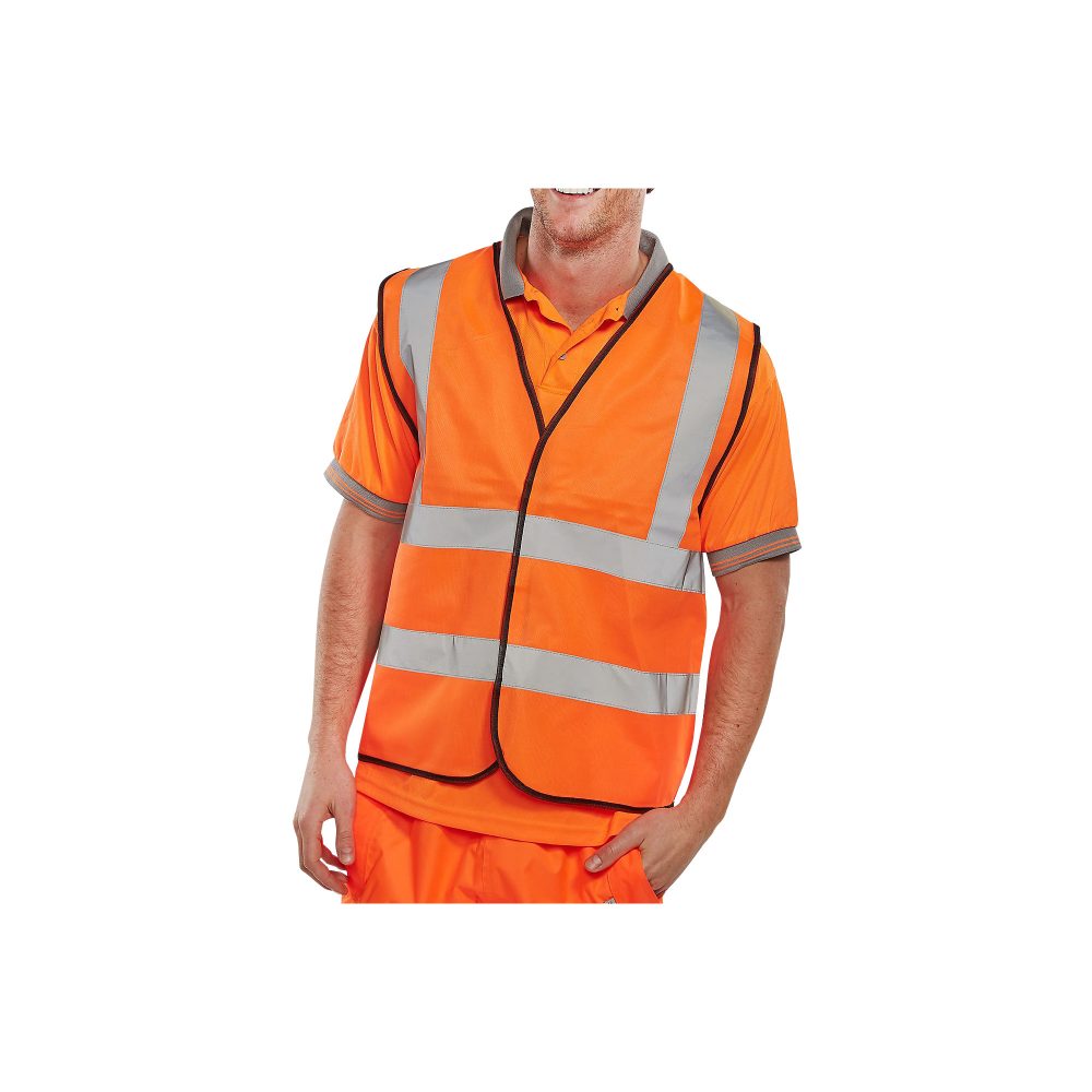 B Seen Weste Hi-Vis Polyester S Orange