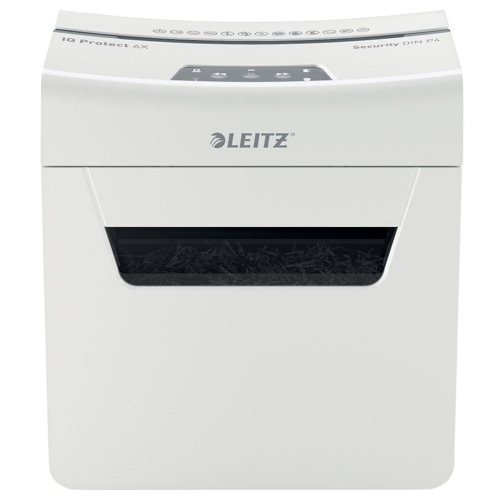 Leitz IQ Protect 6X Premium Aktenvernichter Partikelschnitt Sicherheitsstufe P-4 6 Blatt