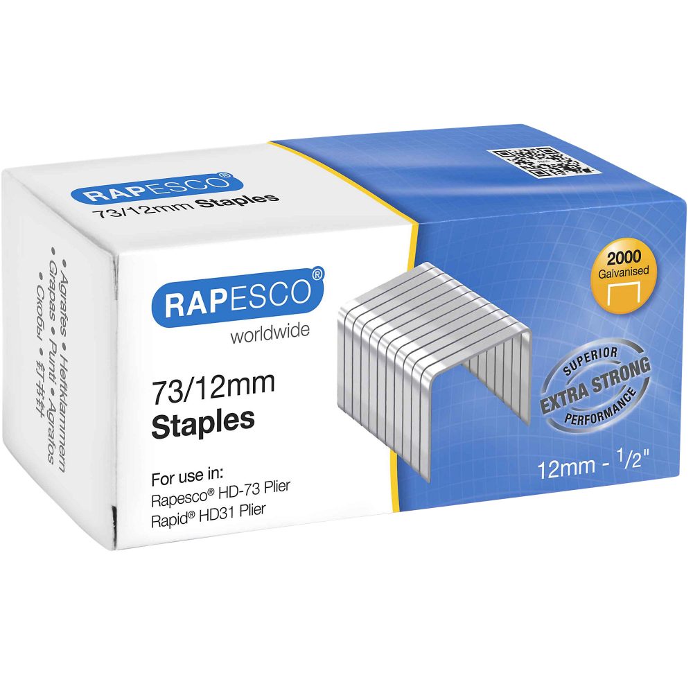 Rapesco Heftklammern 73/12 1261 Stahl Silber 2000 Stück
