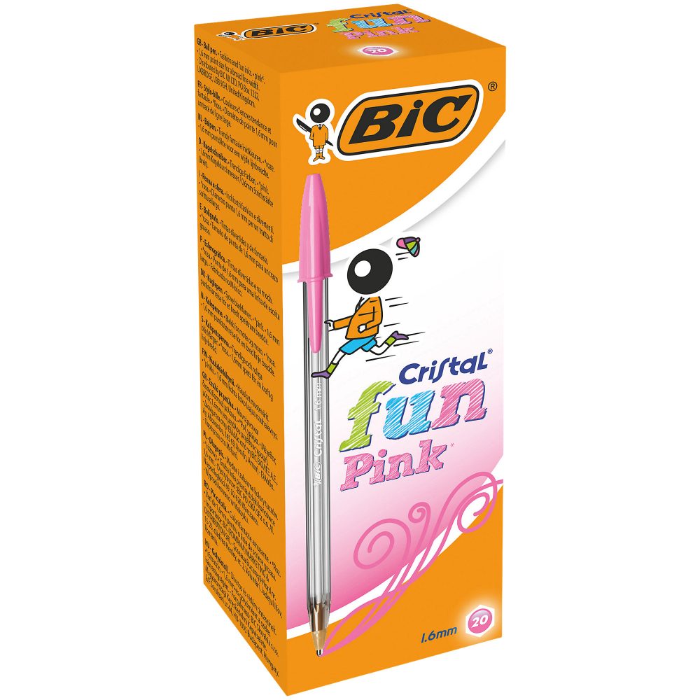 BIC Cristal Fun Kugelschreiber Pink Breit 0.6 mm 20 Stück,
