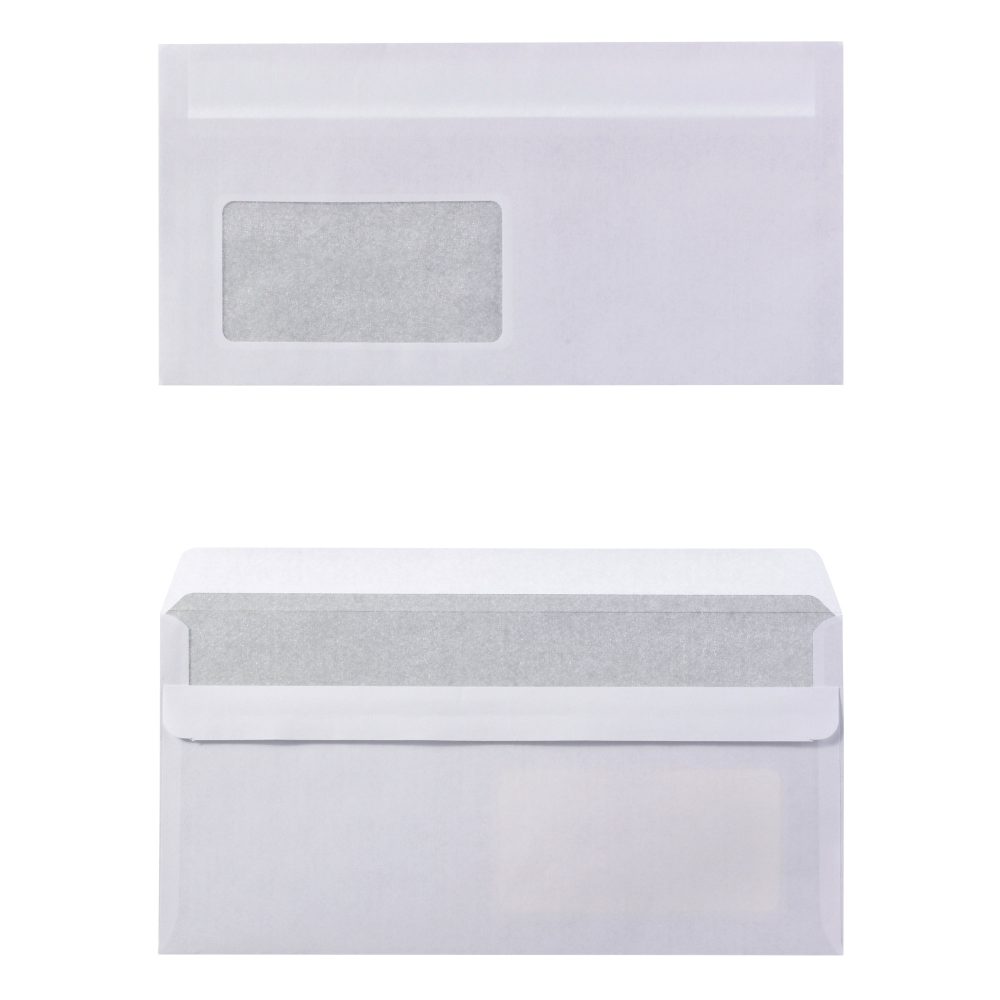 Niceday Briefumschlag Mit Fenster DL 220 (B) x 110 (H) mm Haftklebend Weiss 75 g/m² 100 Stück