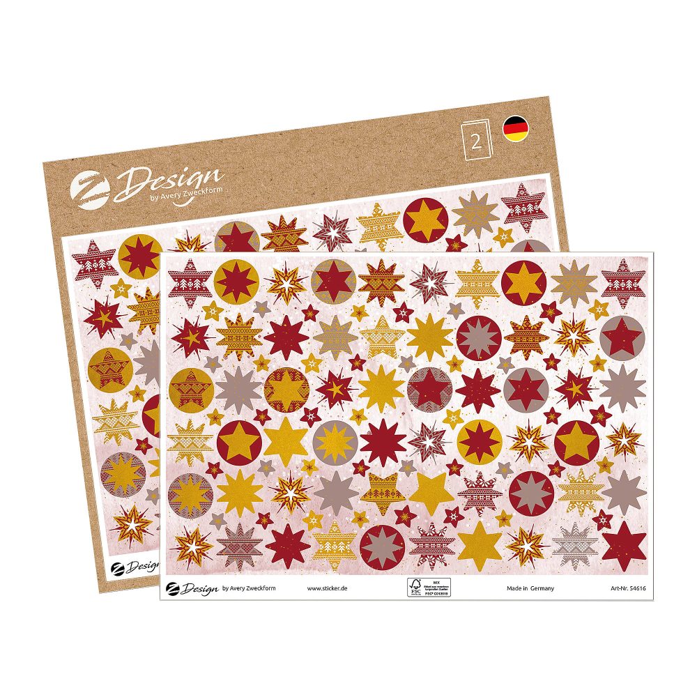 AVERY Zweckform Papier Weihnachtssticker 18,5 cm 202 Stück
