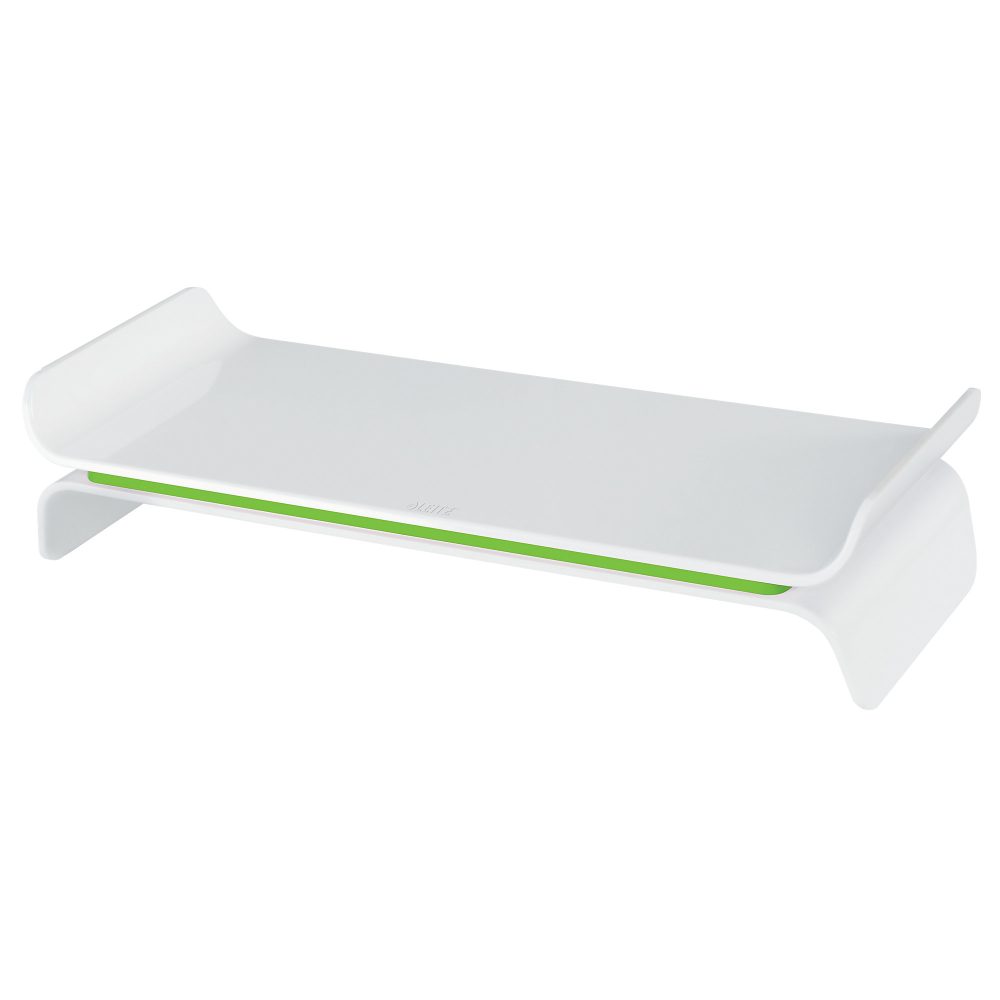 Leitz Ergo WOW Höhenverstellbarer Monitorständer 6504 bis 27? 483 x 200 x 112 mm Grün, Weiss