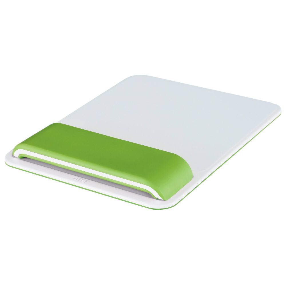Leitz Ergo WOW Mauspad mit höhenverstellbarer Handgelenkauflage für Standardmaus 6517 Grün, Weiss