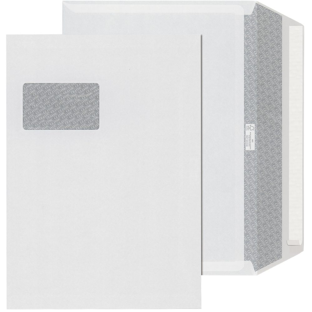 ÖKI Classic Briefumschläge Mit Fenster C4 324 (B) x 229 (H) mm Zugband Weiss 100 g/m² 250 Stück
