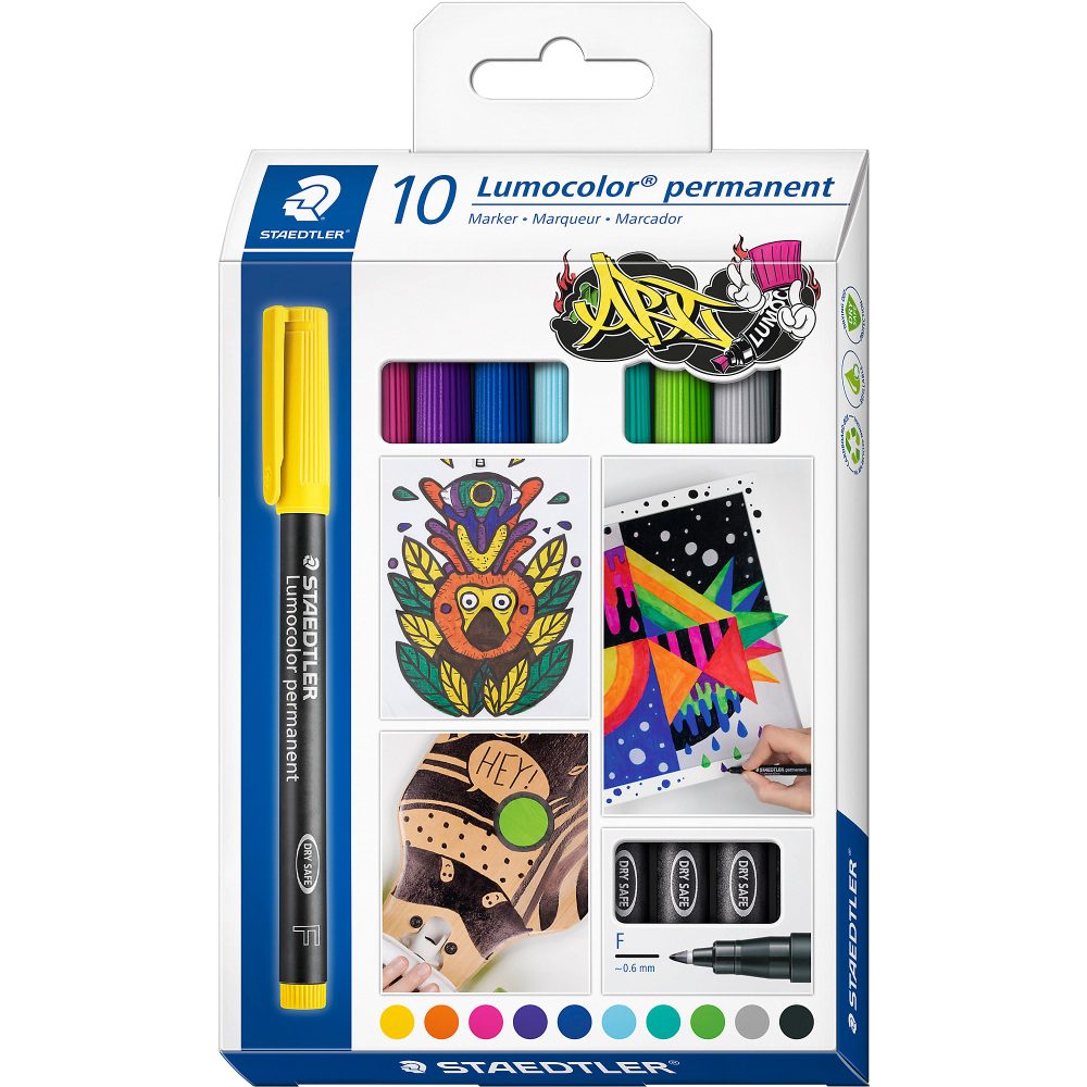 STAEDTLER Lumocolor OHP-Marker Rundspitze Fein Farbig sortiert Nicht nachfüllbar 10 Stück