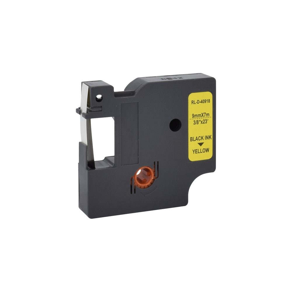 D1 S0720730 / 40918 Kompatibles Dymo Beschriftungsband Selbstklebend Schwarz auf Gelb 9 mm x 7 m