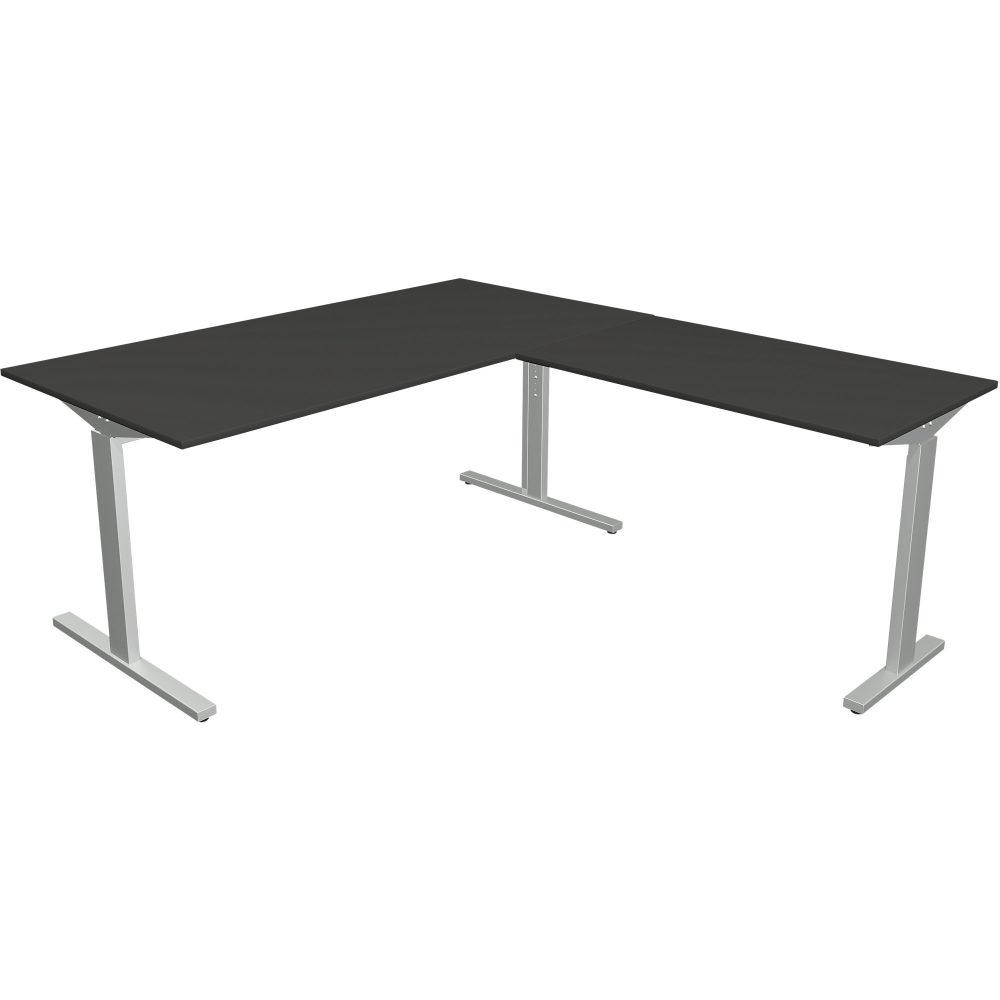 Kerkmann Schreibtisch Form 2 L-Form Silber 1600 x 1800 x 820 mm