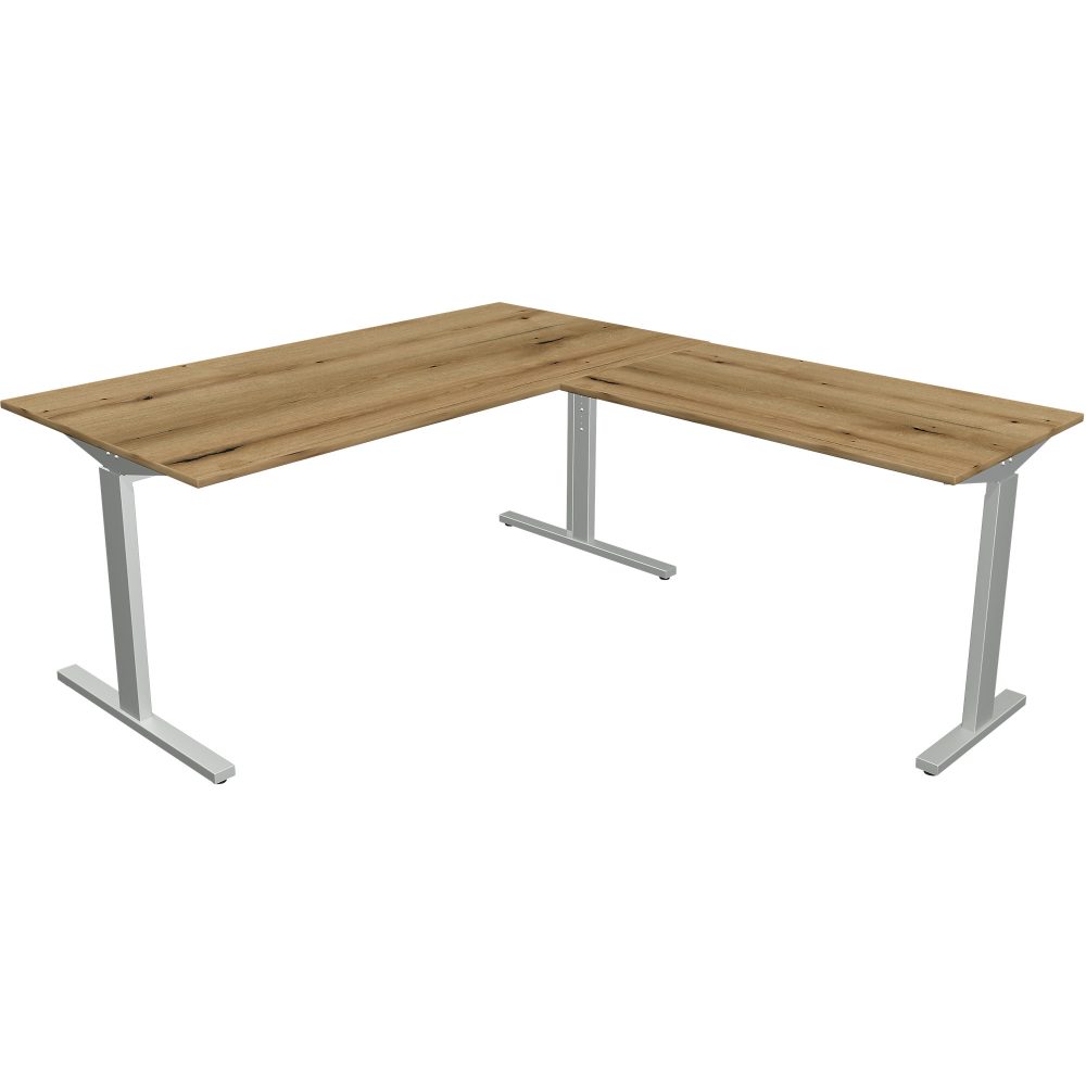 Kerkmann Schreibtisch Form 2 L-Form Silber 1600 x 1800 x 820 mm