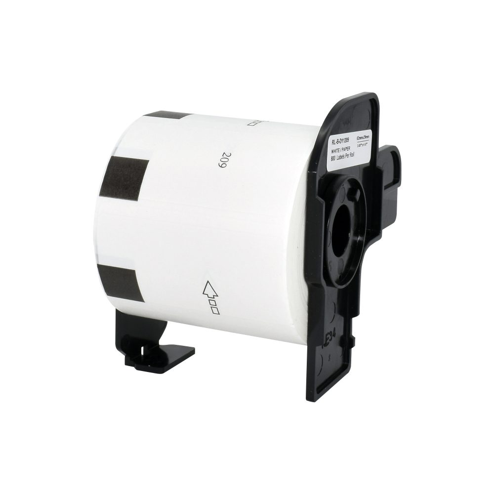 QL Etikettenrolle Kompatibel Brother DK-11209 5BR11209 Selbsthaftend Schwarz auf Weiss 90 x 91 mm 800 Etiketten