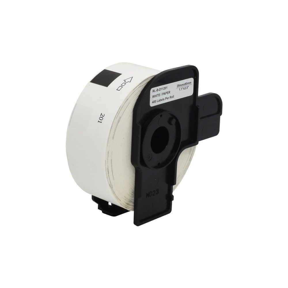 QL Etikettenrolle Kompatibel Brother DK-11201 5BR11201 Selbsthaftend Schwarz auf Weiss 90 x 29 mm