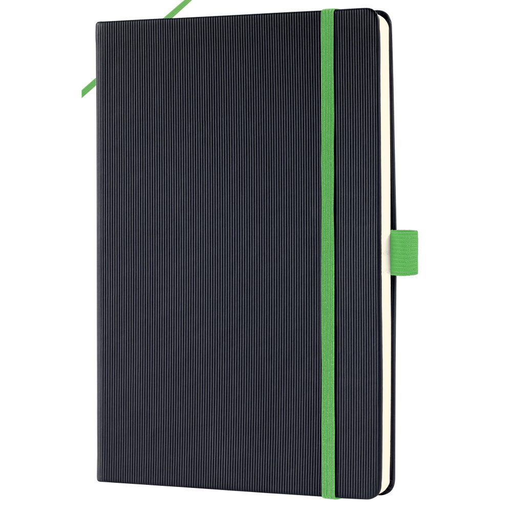 Sigel Conceptum Notizbuc Deutsch DIN A5 Punktkariert Seitlich gebunden Perforiert 97 Seiten Kunststoff Hardback Schwarz, Grün