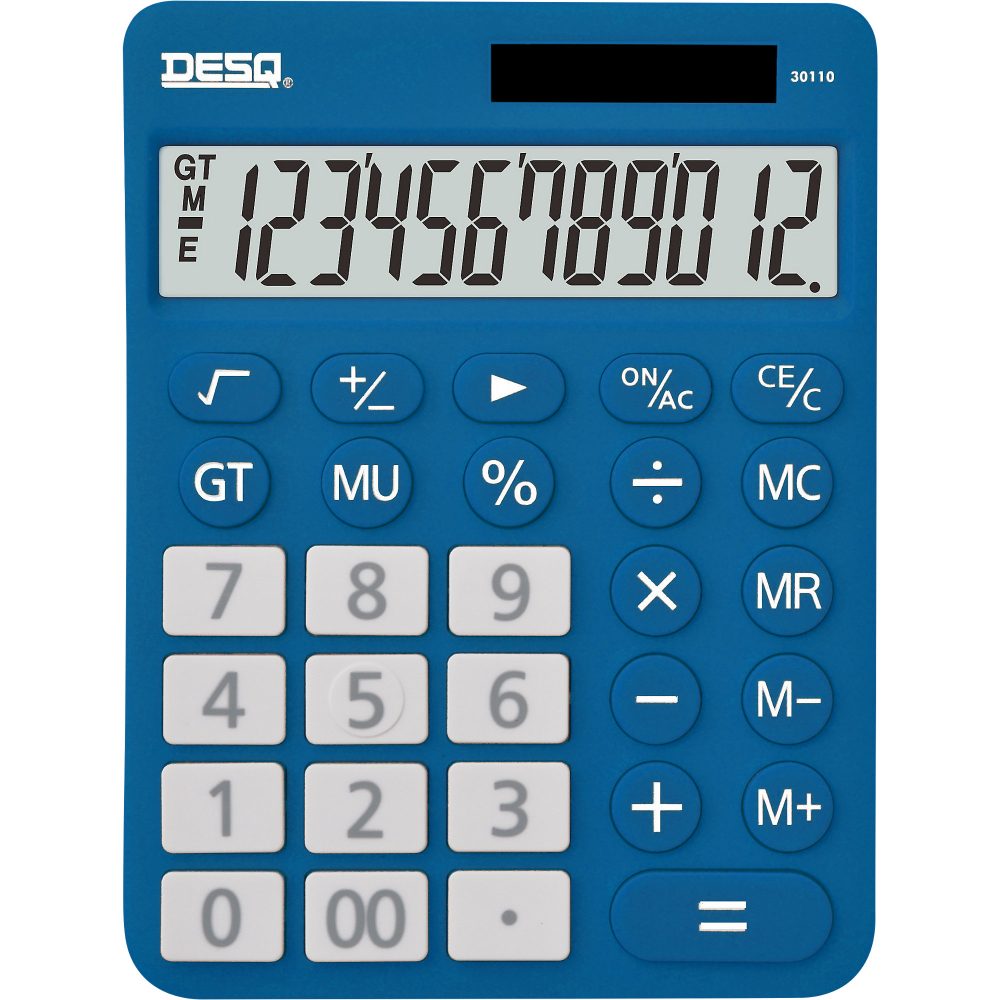 Desq Tischrechner 30110.06 12 Ziffern Display Blau