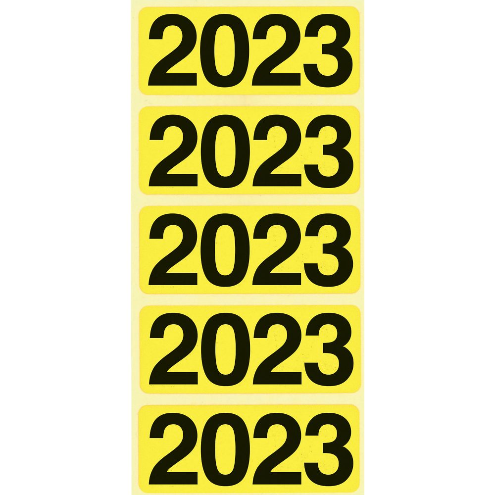 Bene Selbstklebende Jahresetiketten 2023 Gelb 48 x 19 mm 100 Stück