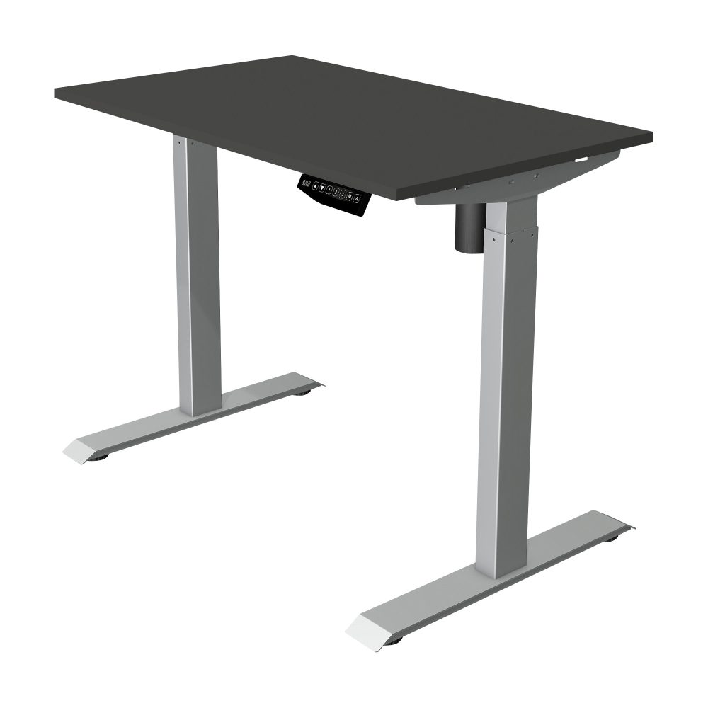 Kerkmann Move 1 Rechteckig Elektronisch Höhenverstellbarer Sitz-Stehschreibtisch Melamin, Stahl Silber 1000 x 800 x 1230 mm