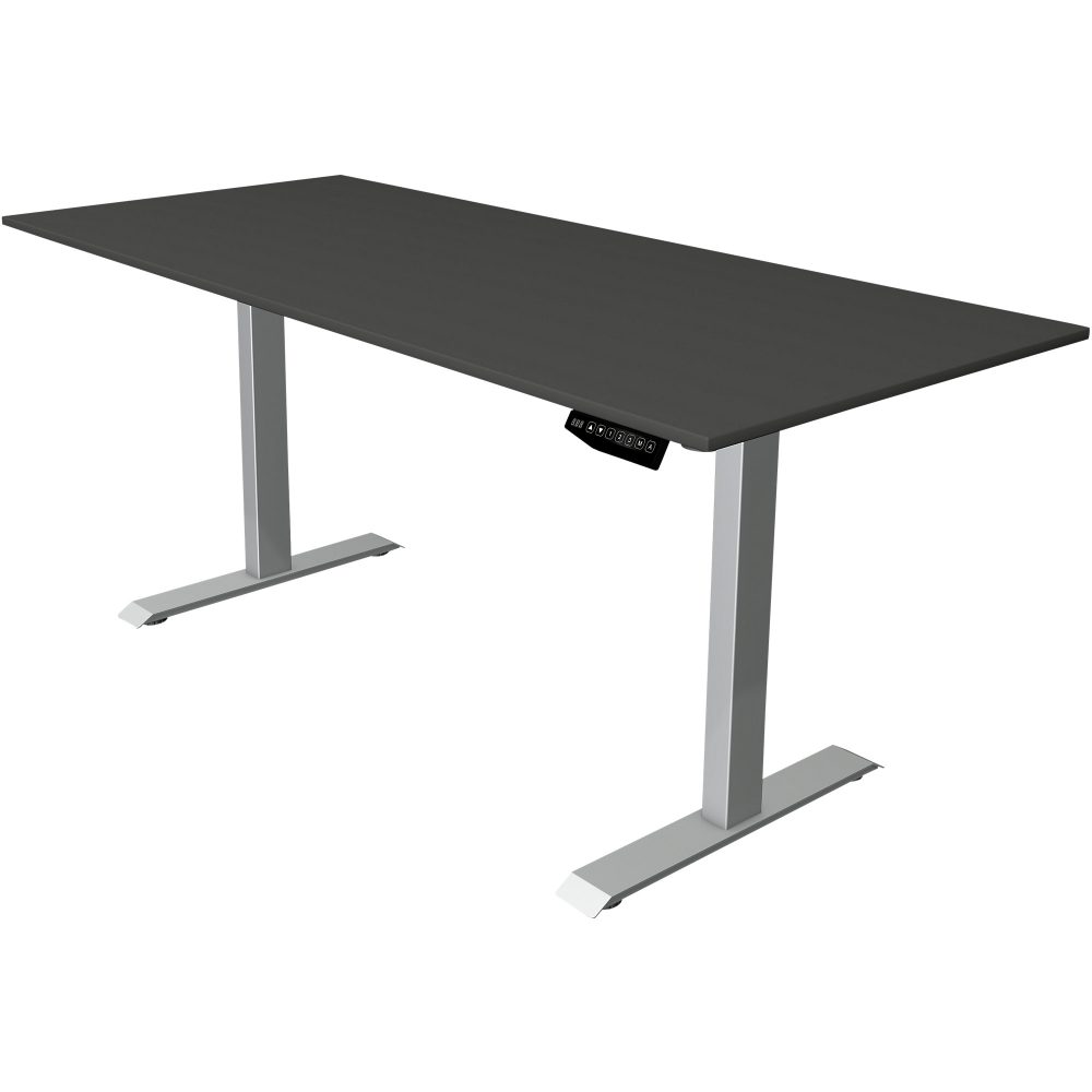 Kerkmann Move 1 Rechteckig Elektronisch Höhenverstellbarer Sitz-Stehschreibtisch Melamin, Stahl Silber 1800 x 800 x 1230 mm