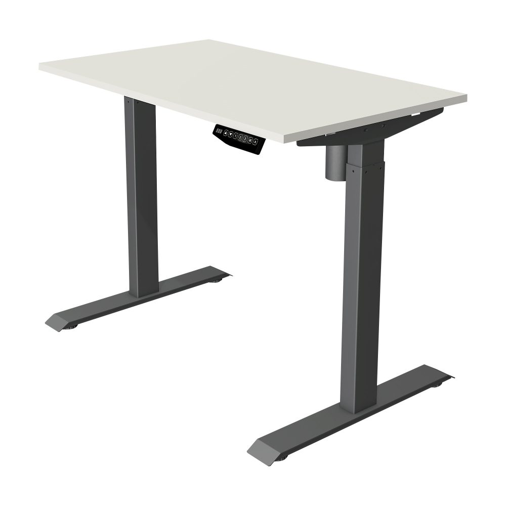 Kerkmann Move 1 Rechteckig Elektronisch Höhenverstellbarer Sitz-Stehschreibtisch Melamin, Stahl Anthrazit 1000 x 800 x 1230 mm