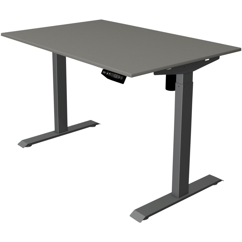 Kerkmann Move 1 Rechteckig Elektronisch Höhenverstellbarer Sitz-Stehschreibtisch Melamin, Stahl Anthrazit 1200 x 800 x 1230 mm