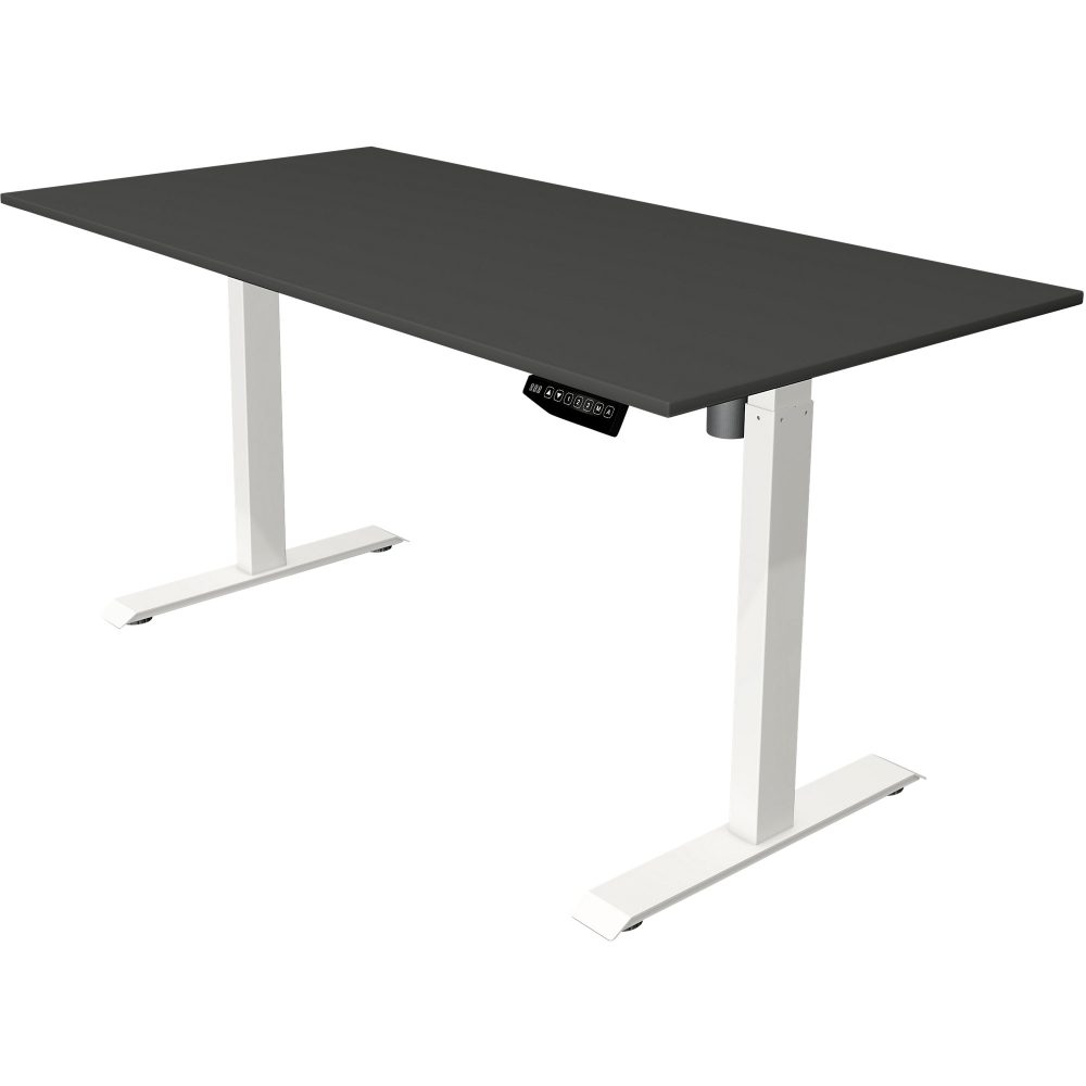 Kerkmann Move 1 Rechteckig Elektronisch Höhenverstellbarer Sitz-Stehschreibtisch Melamin, Stahl Weiss 1600 x 800 x 1230 mm