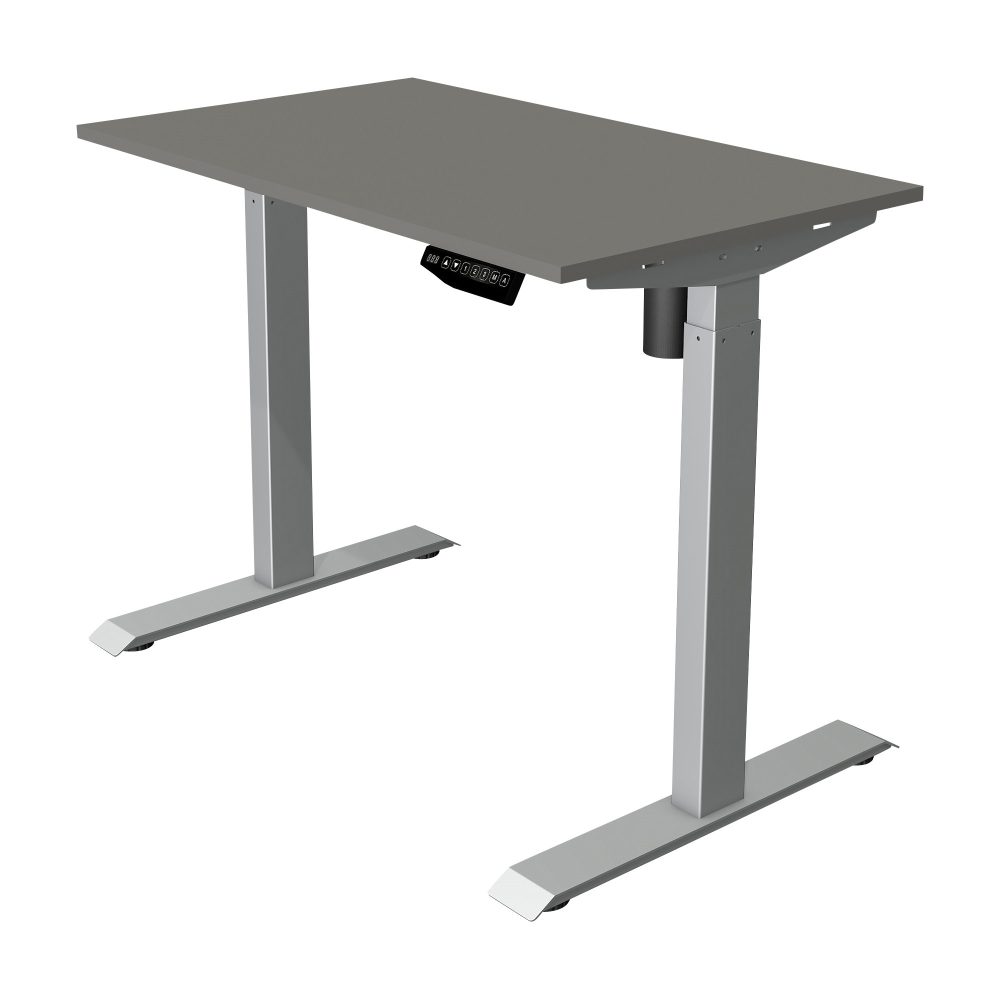 Kerkmann Move 1 Rechteckig Elektronisch Höhenverstellbarer Sitz-Stehschreibtisch Melamin, Stahl Graphit, Silber 1000 x 800 x 1230 mm