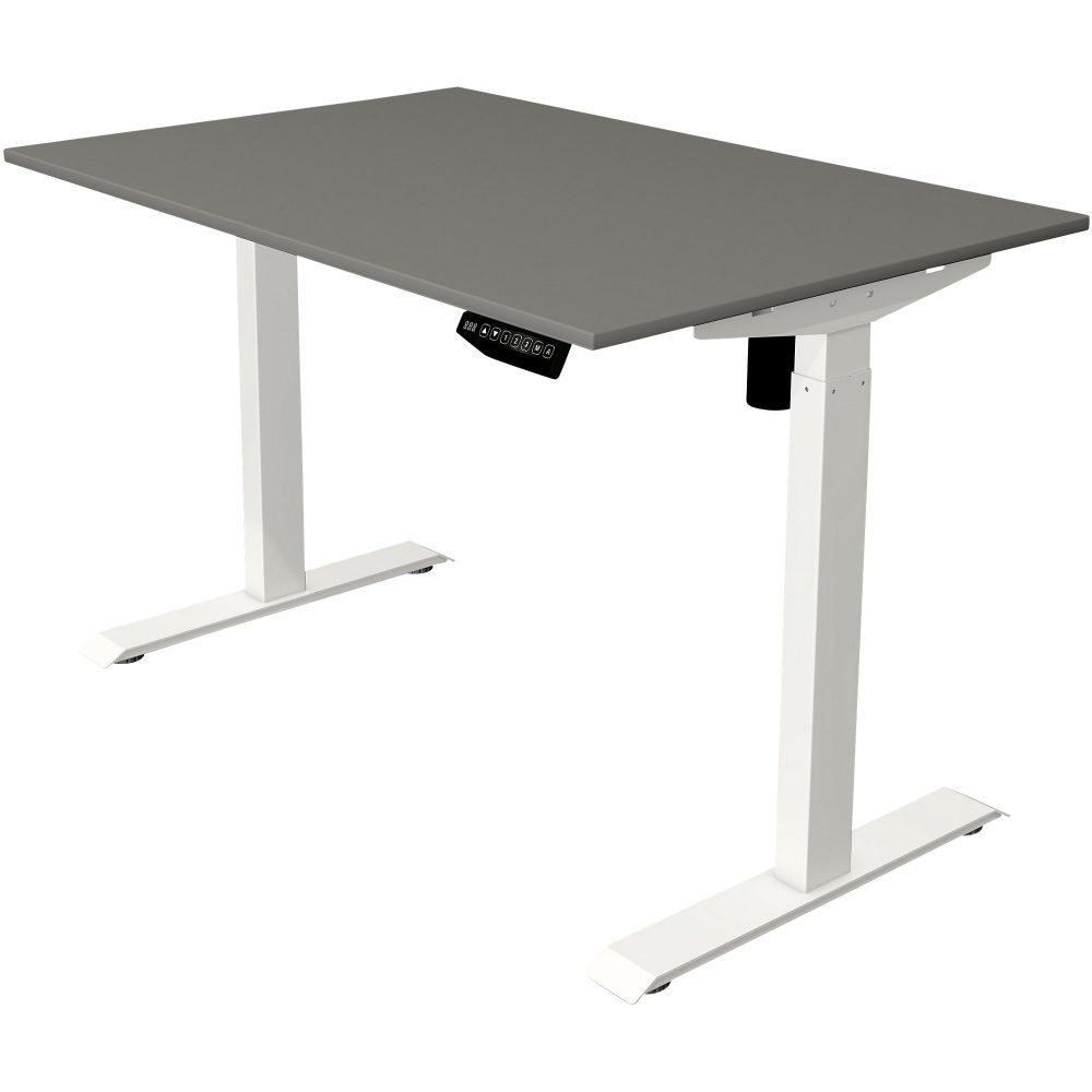 Kerkmann Move 1 Rechteckig Elektronisch Höhenverstellbarer Sitz-Stehschreibtisch Melamin, Stahl Graphit, Weiss 1200 x 800 x 1230 mm
