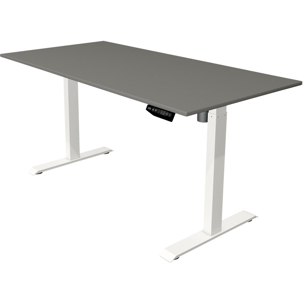 Kerkmann Move 1 Rechteckig Elektronisch Höhenverstellbarer Sitz-Stehschreibtisch Melamin, Stahl Graphit, Weiss 1600 x 800 x 1230 mm