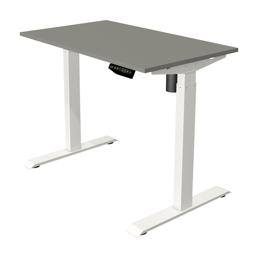 Kerkmann Move 1 Rechteckig Elektronisch Höhenverstellbarer Sitz-Stehschreibtisch Melamin, Stahl Graphit, Weiss 1000 x 800 x 1230 mm