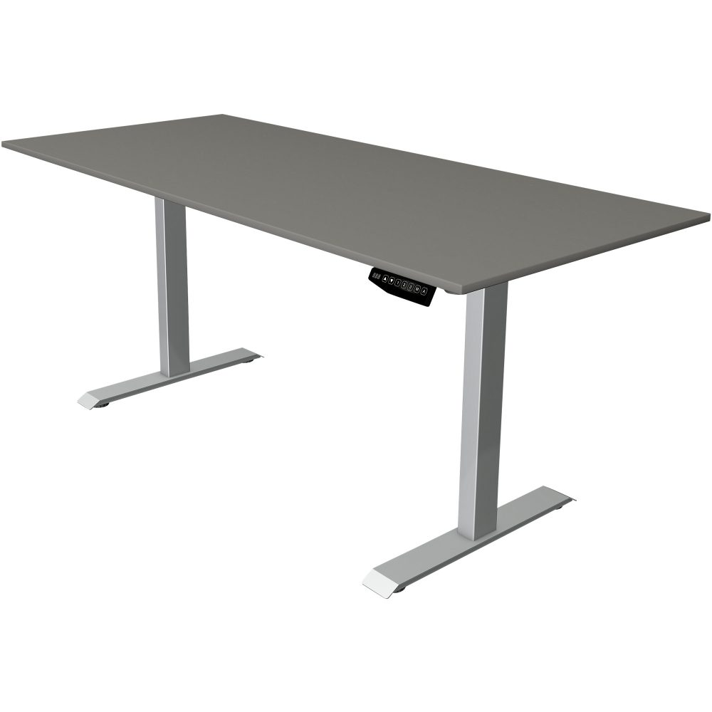 Kerkmann Move 1 Rechteckig Elektronisch Höhenverstellbarer Sitz-Stehschreibtisch Melamin, Stahl Graphit, Silber 1800 x 800 x 1230 mm