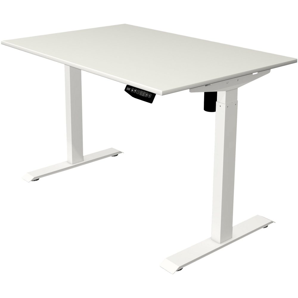 Kerkmann Move 1 Rechteckig Elektronisch Höhenverstellbarer Sitz-Stehschreibtisch Melamin, Stahl Weiss 1200 x 800 x 1230 mm
