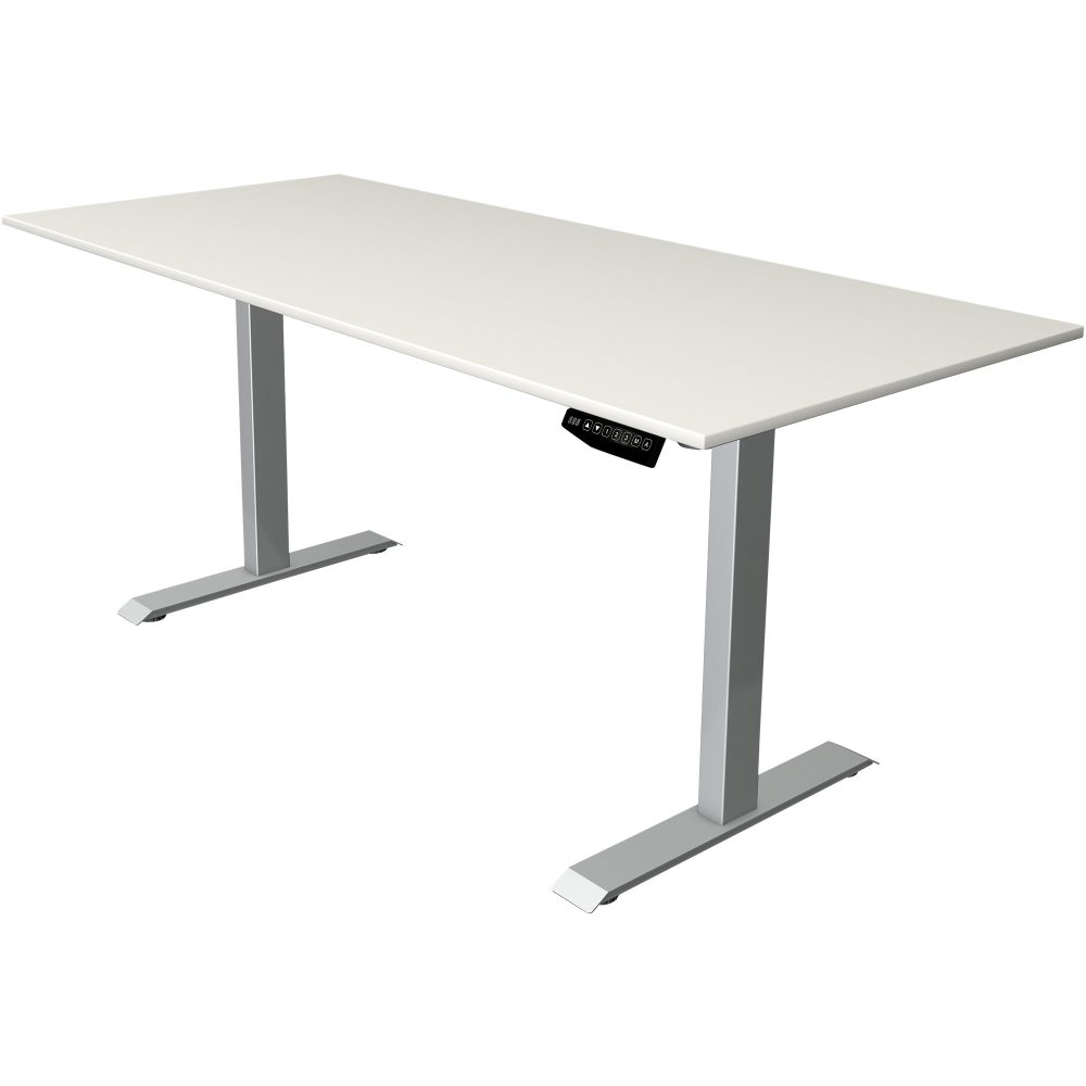 Kerkmann Move 1 Rechteckig Elektronisch Höhenverstellbarer Sitz-Stehschreibtisch Melamin, Stahl Silber 1800 x 800 x 1230 mm